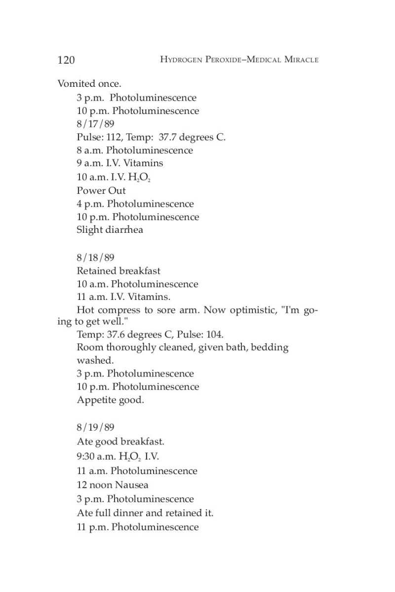 Hydrogen Peroxide Medical Miracle page 122