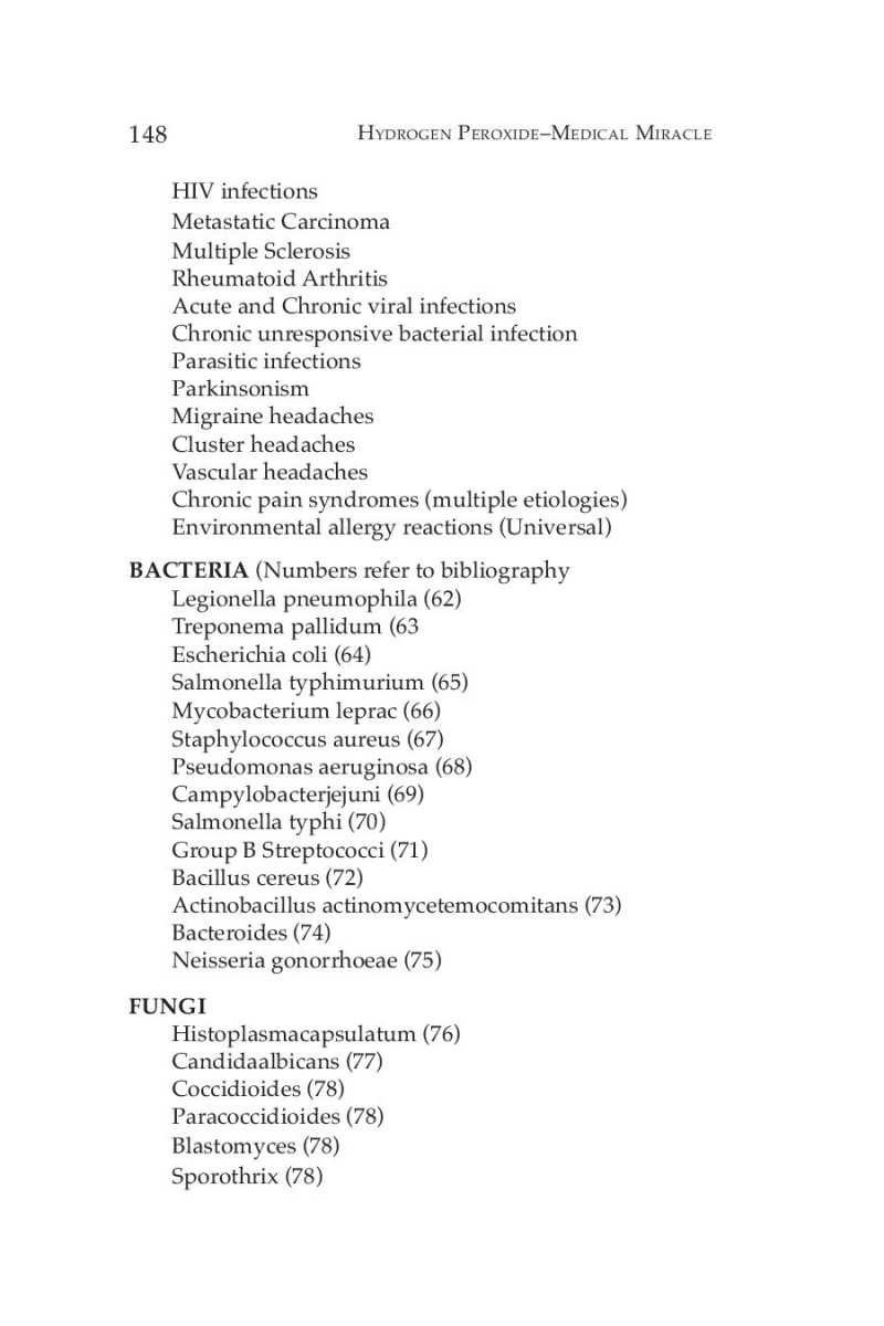 Hydrogen Peroxide Medical Miracle page 150