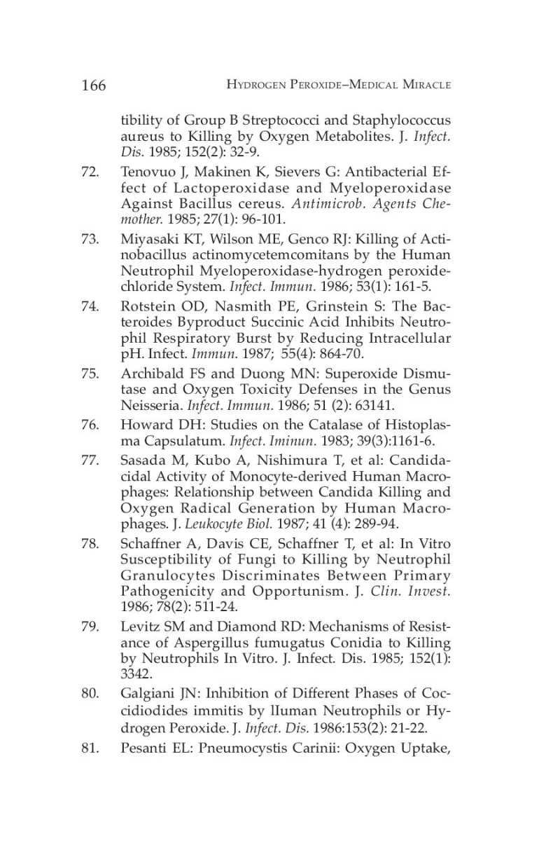 Hydrogen Peroxide Medical Miracle page 168