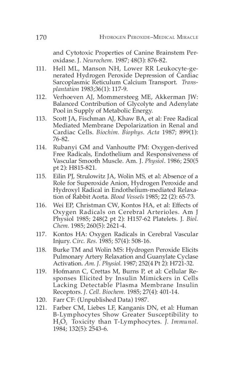 Hydrogen Peroxide Medical Miracle page 172