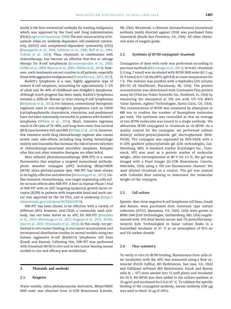 Near infrared photoimmunotherapy of B cell lymphoma page 2